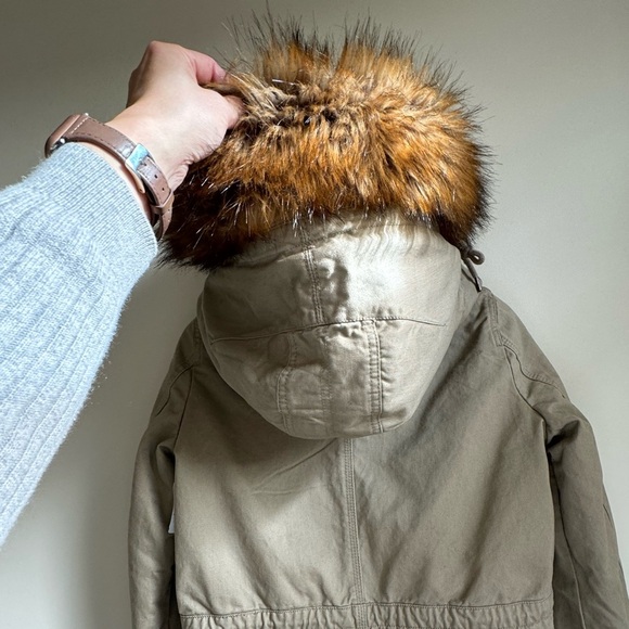 NWT Only Olive Hooded Parka Jacket, removable lining, Women's Size S - Picture 6 of 12
